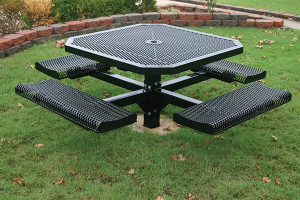 Picnic Table Octagon 46 Inch Attached Seats Plastic Park Tables