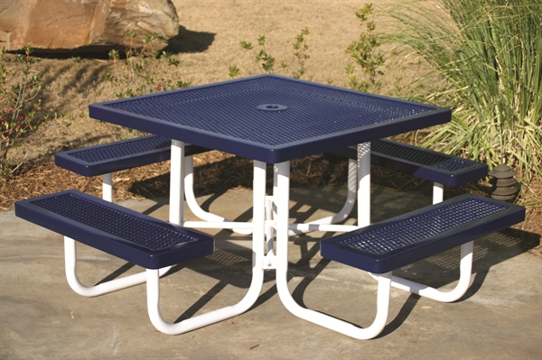 46 Square Thermoplastic Steel Picnic Table Regal Style Seats 8 Adults