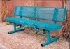 Picture of 6 ft. Bench with Back - Thermoplastic Coated Steel - Rolled Expanded Metal - Regal Style - Portable