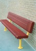 Picture of 8 ft. Bench with Back - Thermoplastic Coated Steel - Rolled Expanded Metal - Surface Mount