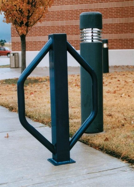 Picture of Bollard Style Bike Rack - Plastic Coated Galvanized Tubing - Surface Mount