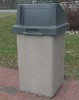Picture of 30 Gallon Concrete Trash Can - Self Closing Push Door Top - Portable 