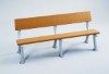 6 Ft. Recycled Plastic Bench With Back - Galvanized Frame - Surface Mount