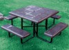 Picture of Square Thermoplastic Picnic Table - Perforated Metal - Portable