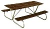Picture of 8 ft Recycled Plastic Picnic Table - Bolted Steel Frame - Portable