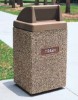 45 Gallon Concrete Trash Can - Push Door Top - Portable