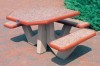 ADA Concrete Picnic Table - 3 Attached Seats - Portable