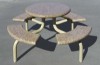 Concrete Round Picnic Table - Metal Frame - Portable