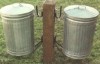 Picture of Double Side Can Post - Wooden - In-Ground Mount