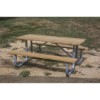 6 Ft Wooden Picnic Table - Welded Frame - Portable