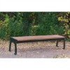 8 Ft. Recycled Plastic Bench Without Back And Steel Frame - Surface Mount - Portable
