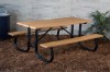 8 Ft Recycled Plastic Picnic Table - Welded Steel Frame - Portable