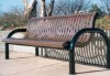 Picture of 6 ft. Bench with Back - Thermoplastic Coated Steel - Ribbed Steel - Portable
