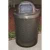 Picture of 32 Gallon Trash Can with Dome Top - Plastic Coated Expanded Metal - Portable