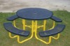 RHINO Round Picnic Table Thermoplastic Perforated Metal