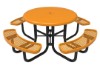 RHINO Solid Top Picnic Table with Expanded Metal Seats