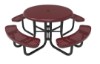 RHINO Solid Top Picnic Table with Perforated Metal Seats