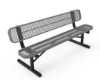 RHINO 6 Foot Bench with Back, Expanded Metal, Portable