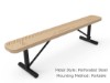 RHINO 8 Ft. Bench without Back, Perforated Metal, Portable