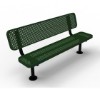 ELITE Series 8 Foot Player's Bench Perforated Metal - Surface Mount