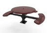 ELITE Series ADA 46" Round Pedestal Solid Top Thermoplastic Steel Picnic Table - Expanded Metal  3 Seats