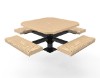 Thermoplastic ELITE Series Pedestal Picnic Table with Perforated Metal Seats