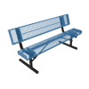 ELITE Series 4 Foot Rolled Edges Thermoplastic Metal Bench with Back - Quick Ship