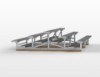21 ft. Back-To-Back 3 Row Aluminum Bleacher without Guardrails and Double Footboards - 470 lbs.	