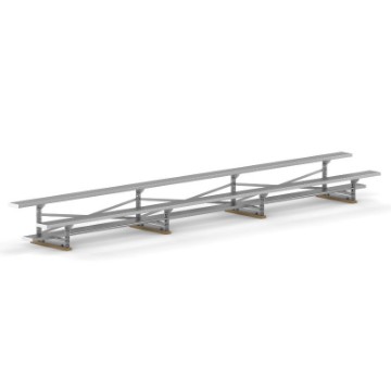 21 ft. Aluminum Bleacher 2 Rows without Guardrails and Double Footboards - 215 lbs.