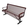 RHINO 6 Foot Contoured Bench with Arms and Back