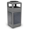 42 Gallon Plastic Ash and Trash Can with Stone Panel - Ash Tray Top