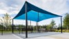 16 Foot Square Shade Structure - Polyethylene Fabric With Steel Frame - Surface Mount