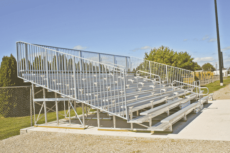 Bleachers 10 Row Guard Rails 21 Foot Aluminum - Park Tables