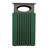 40 Gallon Square Trash Can With Rain Cap - Recycled Plastic - Portable