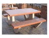 5 Ft Concrete Picnic Table With Bolted Frame - 2 Attached Benches