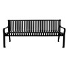 6 Ft. Powder Coated Metal Bench With Back - Portable
