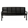 6 ft. Rolled Formed Diamond Contour Bench - Plastic Coated Perforated Cast Iron