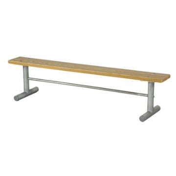 8 Ft. Wooden Bench Without Back - Galvanized Tube - Portable