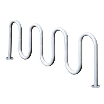  9 Space Single Wave Bike Rack - Galvanized - In-Ground Or Surface Mount 