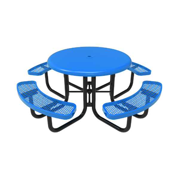 Thermoplastic ELITE Series Solid Top Picnic Table with Expanded Metal Seats