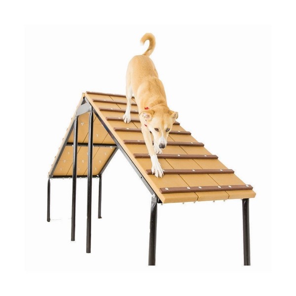 10 Ft. Dog Park Climbing Ramp with Recycled Plastic Planks Park table