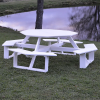 Octagonal Walk-In Picnic Table - White