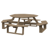 Octagonal Walk-In Picnic Table - Weathered Wood