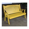 Wooden Fanback Garden Bench - Yellow
