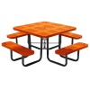Square Thermoplastic Picnic Table - Perforated Style