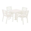 Biscayne 36" Powder Coated Steel Patio Table with 4 Chairs Set