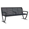 Zion 6 Ft. Powder Coated Steel Bench with Back