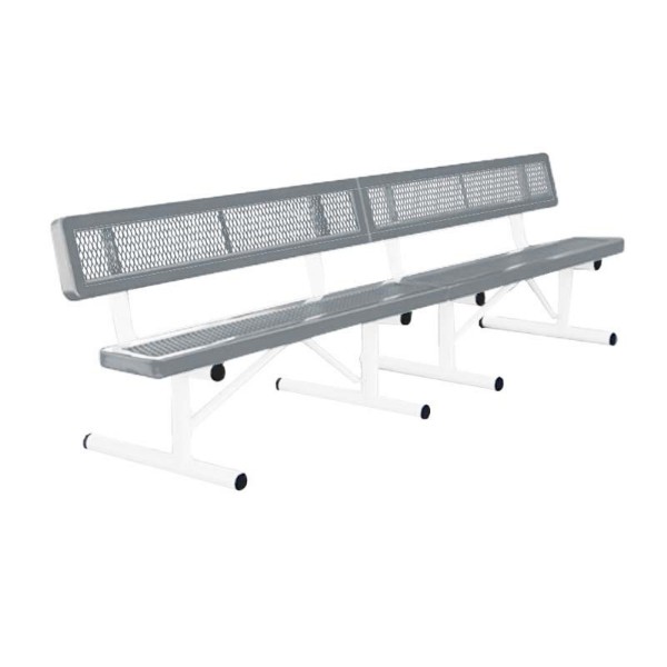 10 Ft. Bench With Back - Thermoplastic Coated Steel - Regal Style - Portable