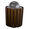 32 Gallon Recycled Plastic Trash Receptacle With Dome Top - InGround Mount